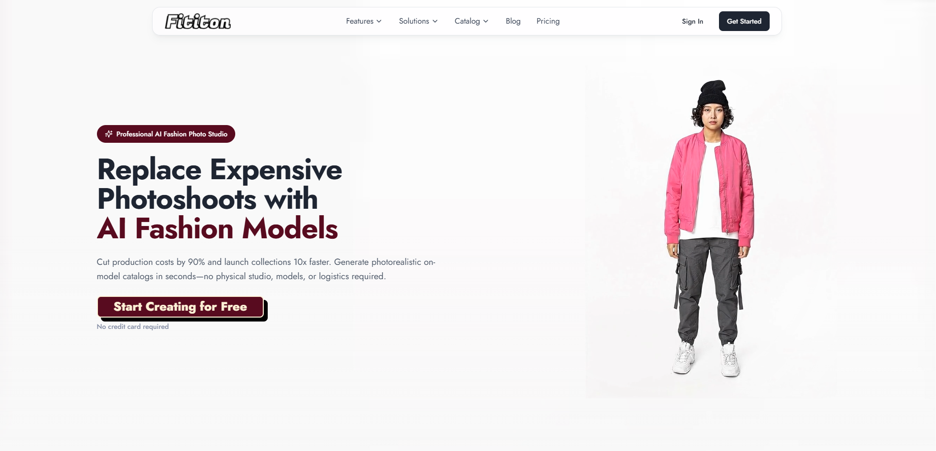 Fit It On homepage — AI fashion photography platform for e-commerce brands